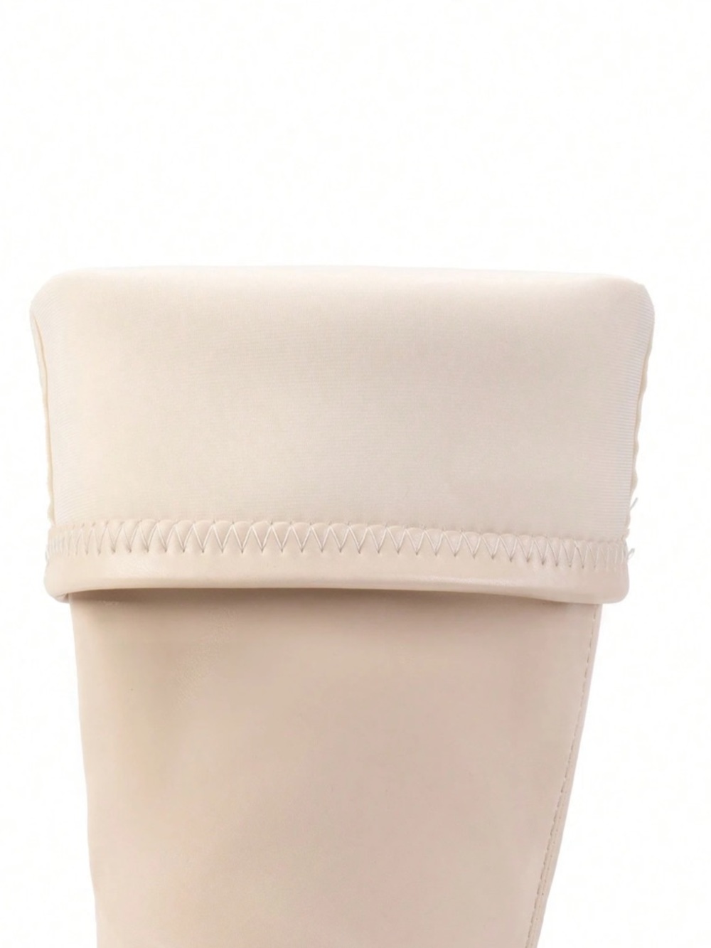 Beige Knee-High Block Heel Boots - 9.5 - Picture 6 of 6